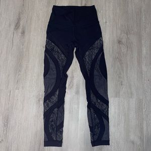 Lulu lemon athletic, mesh, black leggings